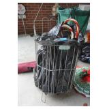 Metal Rolling Cart with Christmas Lights