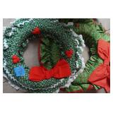 Two Fabric Christmas Wreaths