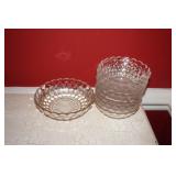 VTG Anchor Hocking Bubble Dessert 9pc Set