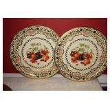 Two Tin Decorative Plates by Daher Decorated Ware