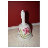 White Porcelain Bell with Pink Flower