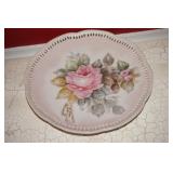 Decorative Plate with Pink Flowers