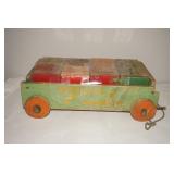 Vtg Holgate Junior Pull Behind Block Toy