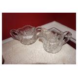 EAPG Sugar and Creamer with Etched Flowers