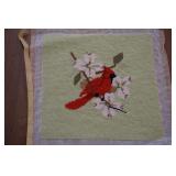 Unframed Needlepoint Work Cardinal