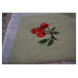 Unframed Needlepoint Work Cherries