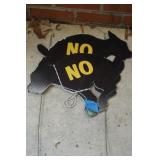 Three No Dog Going To Bathroom in Yard Sign
