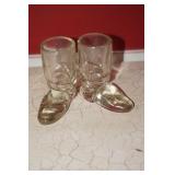 Two Small Glass Boots