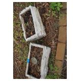 Two Plastic Log Planters
