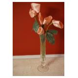 Princess House Bud Vase with Silk Flowers