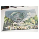Print Uni Sphere Symbol of NY World