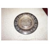 Silver-Plate and Glass Trinket Dish