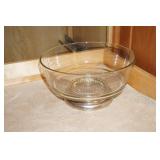 Large Glass Serving Bowl with Silverplate Bottom