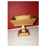 Gold Colored Ceramic Pedestal. Dish
