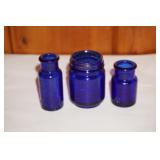 3 Small Blue Bottles