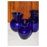 3 Blue Vases