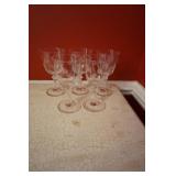 Set of 5 Etched Atomic Star Wine Goblets
