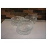 Set of 6 Glass Bowls with Swirl Pattern
