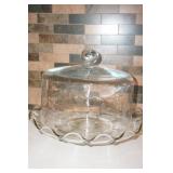Clear Glass Cake Stand with Dome  SEE DESCRIPTIOM