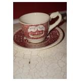 Alabama A&M College Cup & Saucer Red and White