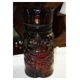 Vtg Amber Glass Container w/soap