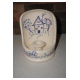 Dutch Delft Style Candle Holder Blue & White