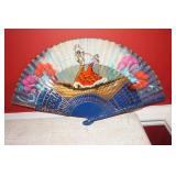 VTG Hand Fan with Spanish Scene