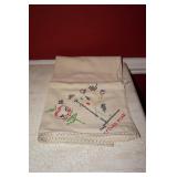 Embroidered Linen Towel with Fruits