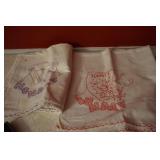 Set of Two Embroidered Linen Towels