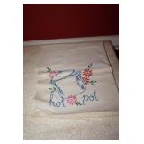 Embroidered Linen Towel with Stew Pot