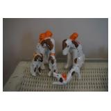 Porcelain Dog Figurine with Orange Bow