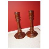 Pair of Wooden Candlesticks