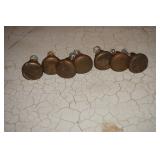 Set of 8 Mini Brass Drawer Pulls with Screws