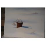 Water Color on Canvas Pail of Snow