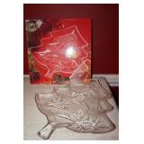 VTG JCPenny Glass Christmas Tree Shaped Plate
