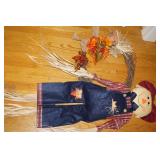 Fall Themed Decor  Wreath and Scarecrow