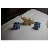 Three Elephant Figurines