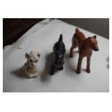 Three Non Porcelain Dog Figurines