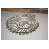 Divided Glass Seashell Nut Dish