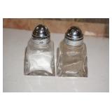 Small Square Glass Salt and Pepper Shakers