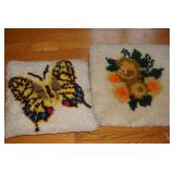 Two Latch Hook Pillows