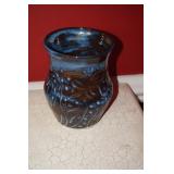 Small Pottery Vase Blue and Brown