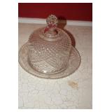Sandwich Glass Butter Dish with Top