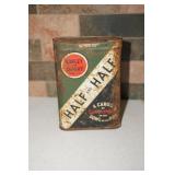 Half and Half Burley and Bright Tobacco Tin Can
