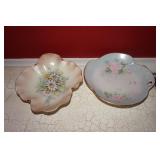 Two Decorative Bowls with Flowers