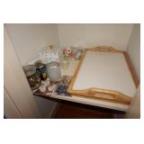 Shelf lot with candle and bed tray