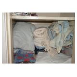 Shelf Lot with Sheets and Towels