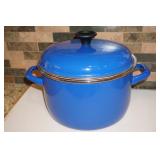 Blue Enamel Stock Pot with Lid