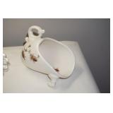 Vtg Porcelain Serving Dish Misty Pine Cone