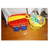 Cart & Bucket full of Toys